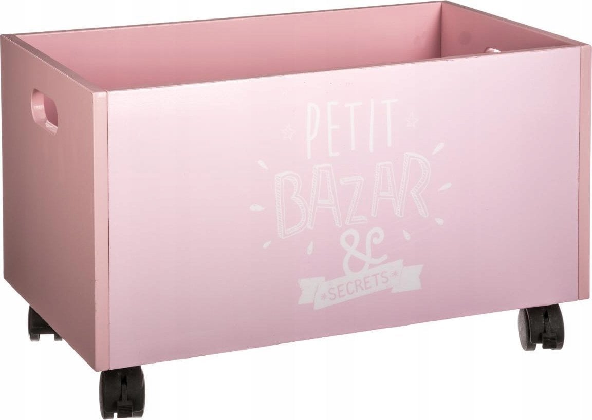 Atmosphera Wózek, kufer na zabawki - kolor różowy, 48 x 30 x 28 cm