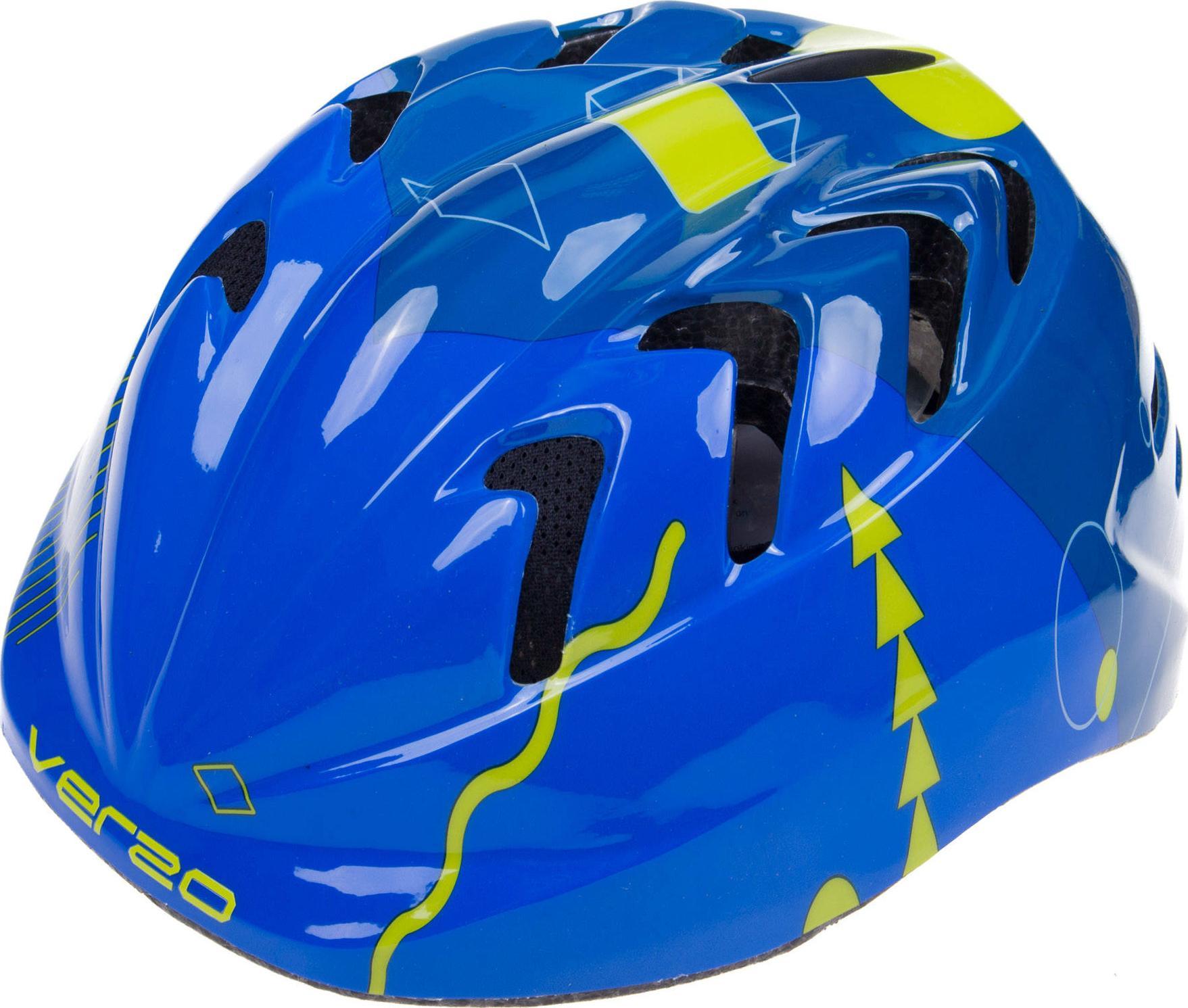 Verso Kask Verso KID PRO niebieski zielone figury 48-52 cm