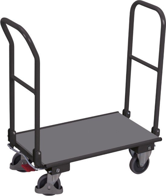 Variofit Wózek dwuburtowy ze składanymi poręczami wym. 850x450x940 - ładowność 150 kg (kolor: antracyt)