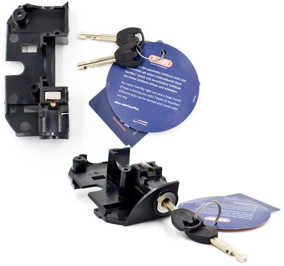 Zamek Abus do akumulatora na bagażniku BOSCH z wkładką bębenkową Plus, E-Bike BLO BOS RT2 Plus