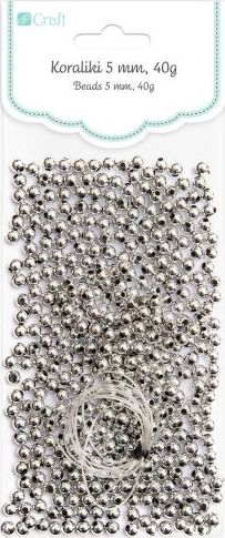 DP Craft Koraliki DPCRAFT 5mm 40g srebrne Dalprint