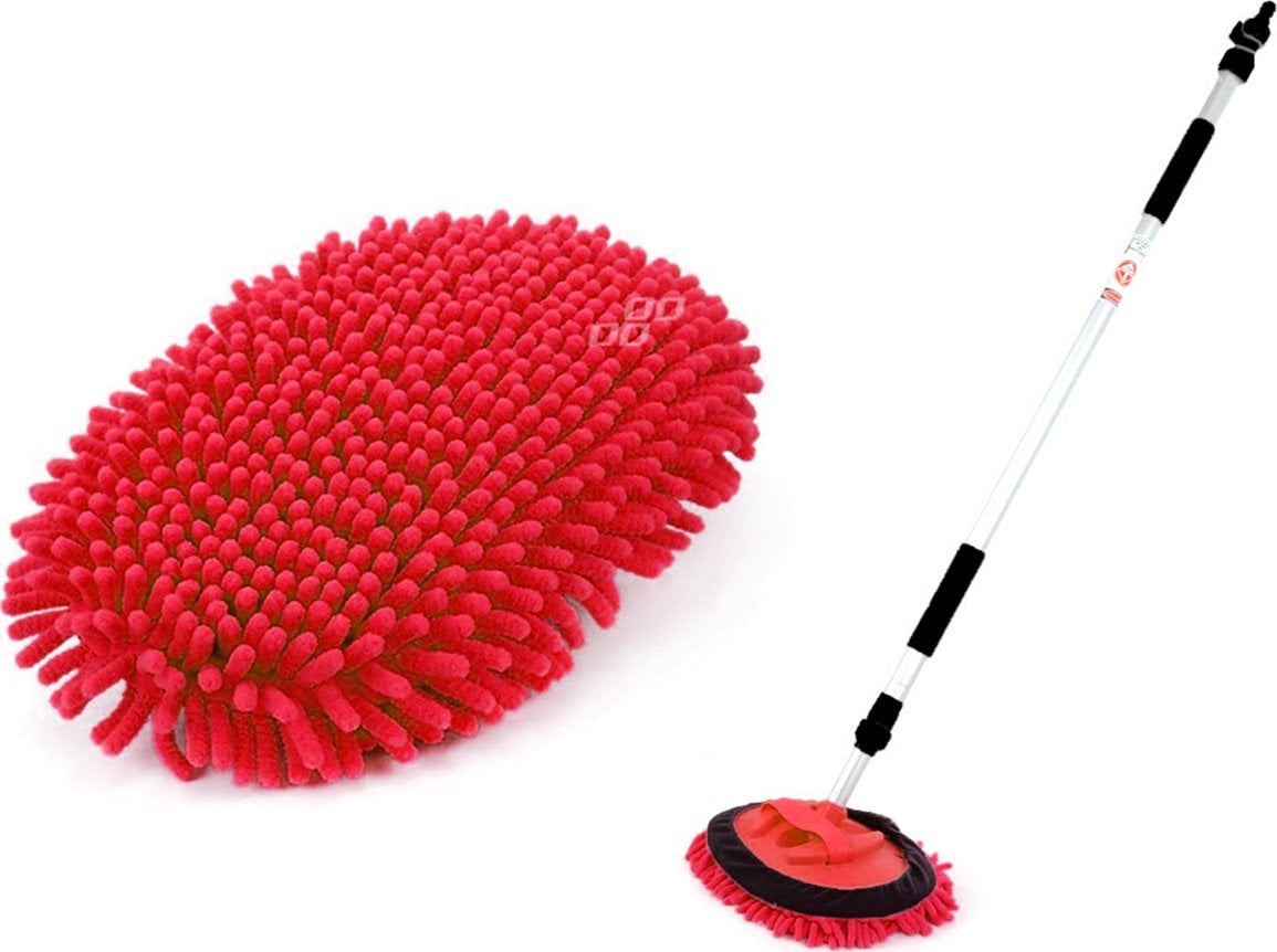 Szczotka teleskopowa z mikrofibry przepływowa do mycia samochodu 67-100 cm amio-04342