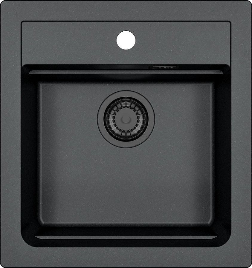 Zlewozmywak Alveus ATROX 20 BLACK EDITION kol. 91 CZARNY zlew Granital 1 kom. z syfonem manualny 3 1/2" - SYFON BLACK