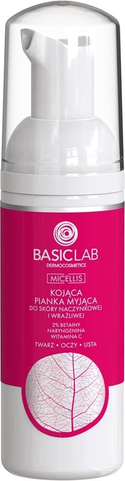 BASICLAB_Micellis kojąca pianka myjąca do skóry naczynkowej i wrażliwej 2% Betainy, Naryngenina, Witamina C 50ml