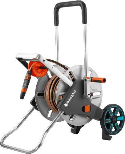 Gardena GARDENA Hose Trolley Aquaroll M Easy Set metal, hose wagon (gray / silver)