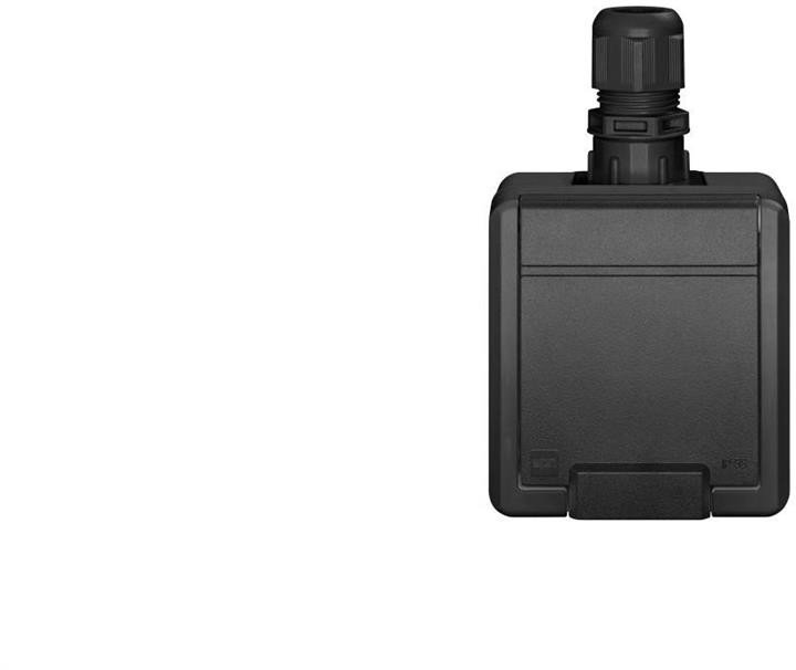 AQUANT 2K gniazdo natynkowe pojedyncze z uziemieniem 2P+Z IP65 antracytowy 5041-67