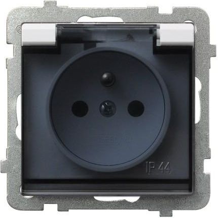 Ospel Gniazdo Sonata bryzgoszczelne z uziemieniem klapka dymna białe (GPH-1RZ/m/00/d)