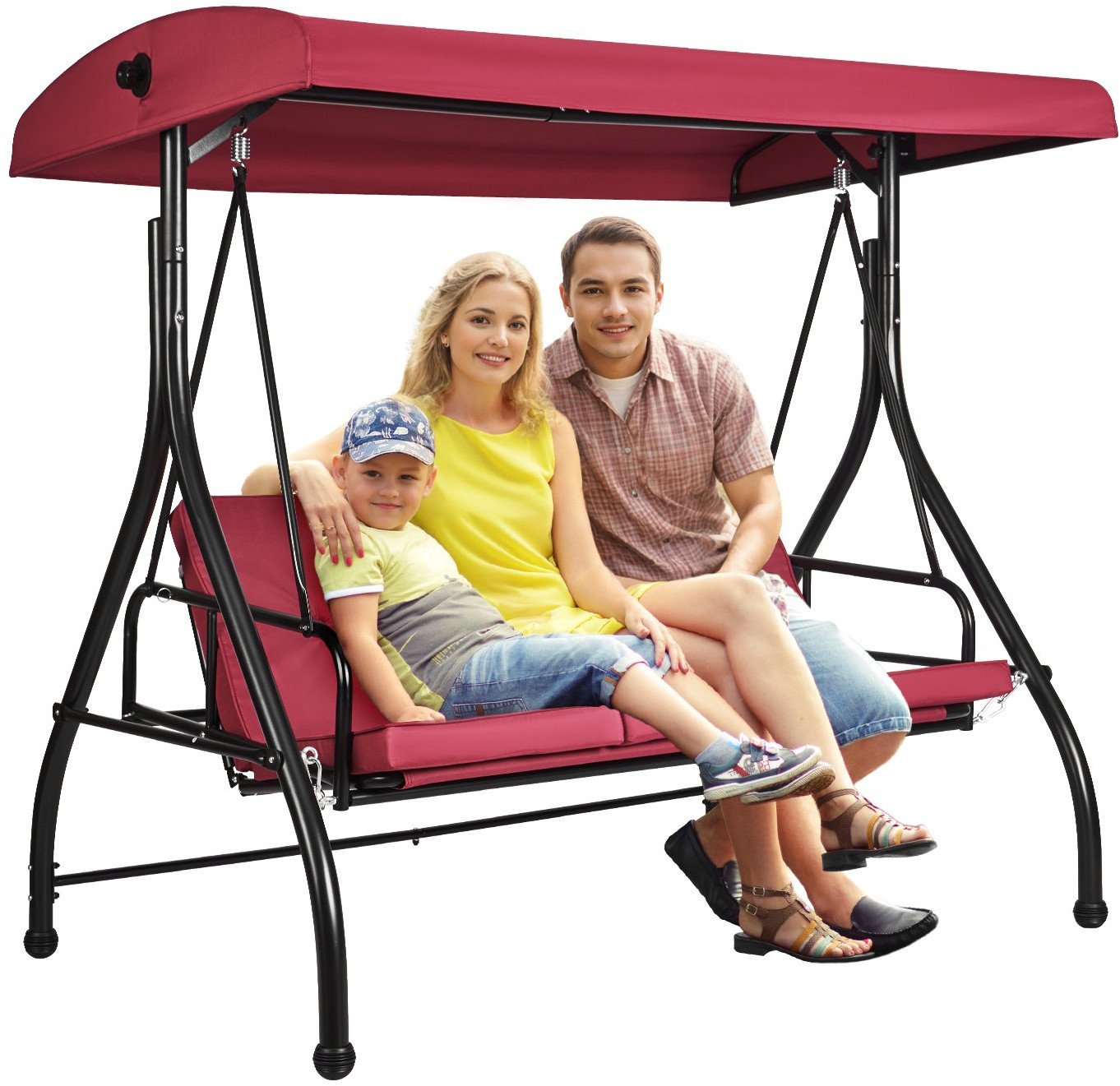 Huśtawka Ogrodowa z Regulowanym Baldachimem