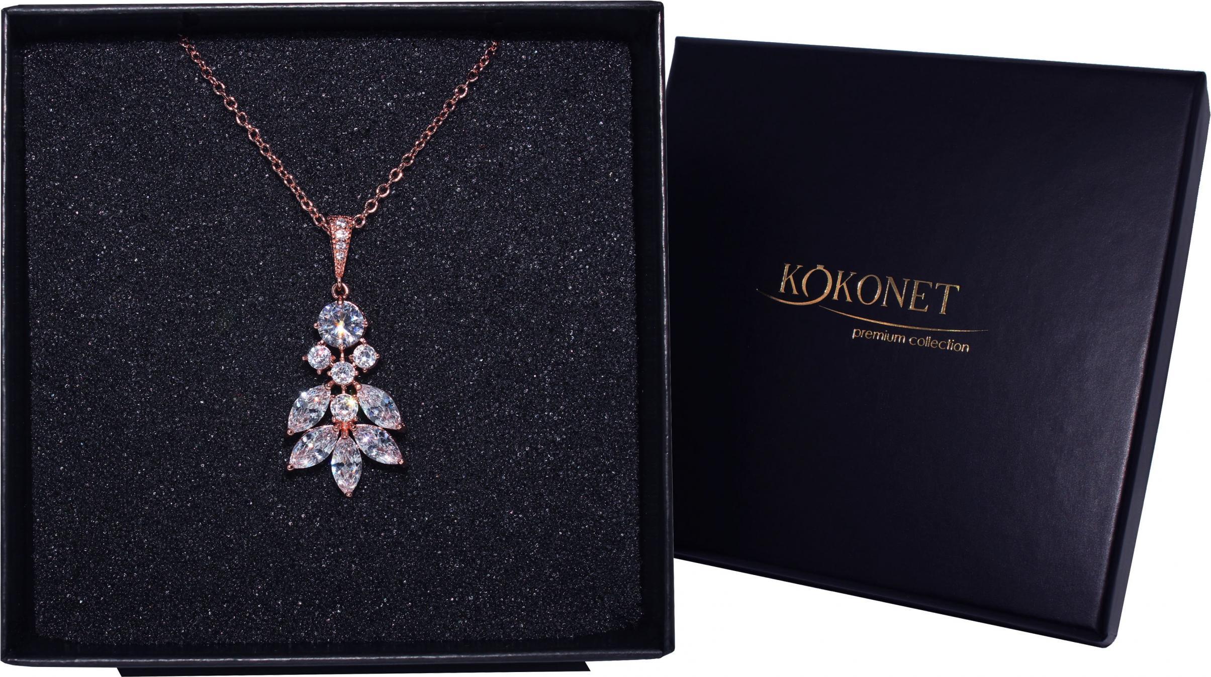 KOKONET naszyjnik elegancki ROSE ślubny wyjście GWARANCJA