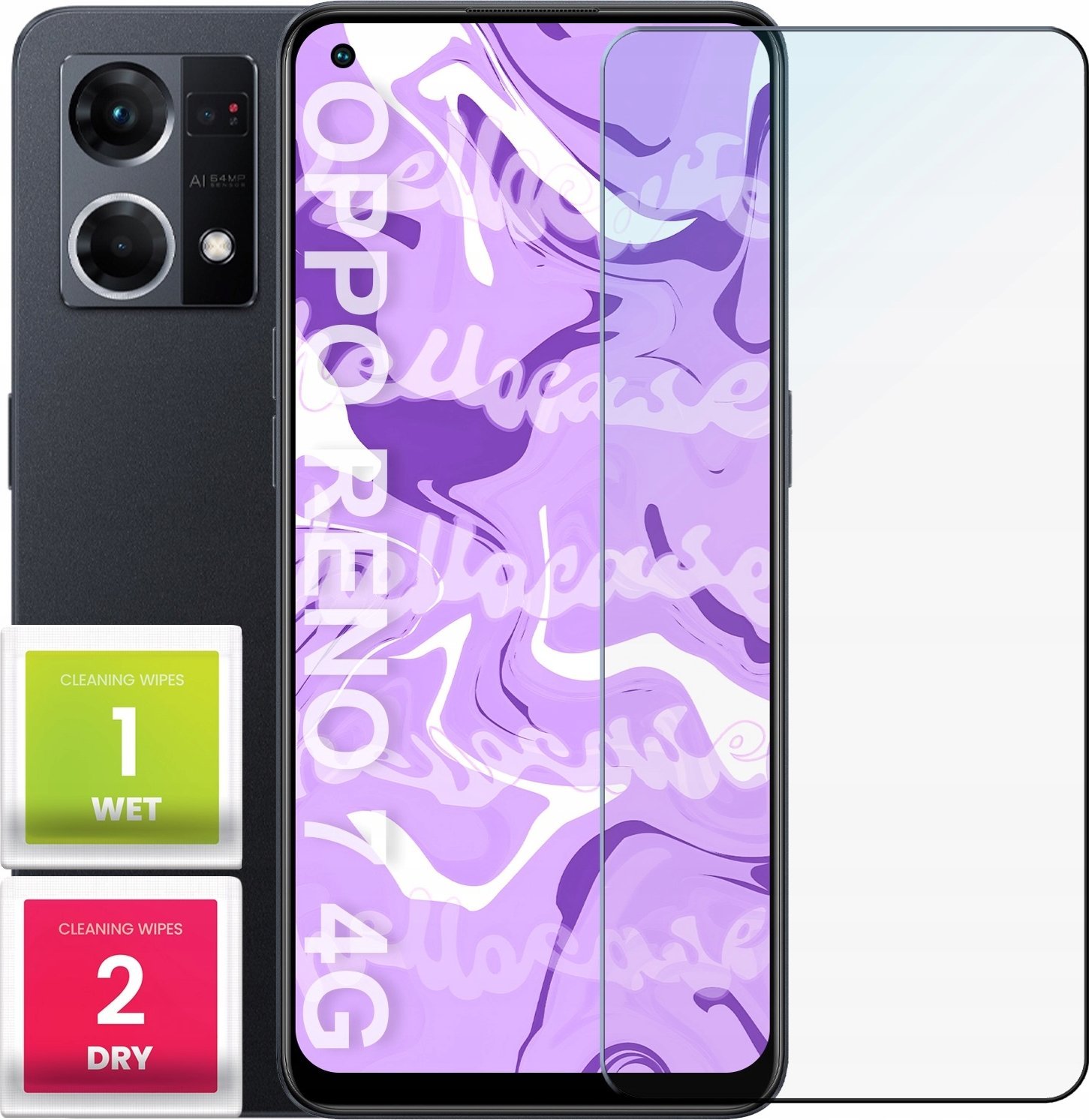 Hello Case Szkło Hartowane do Oppo Reno 7 4g (szybka 9H, płaskie 2.5D, ochronne)