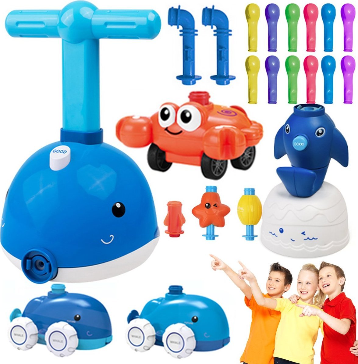 Heckermann Wyrzutnia balonowa zabawka interaktywna w kształcie delfina Heckermann KB198