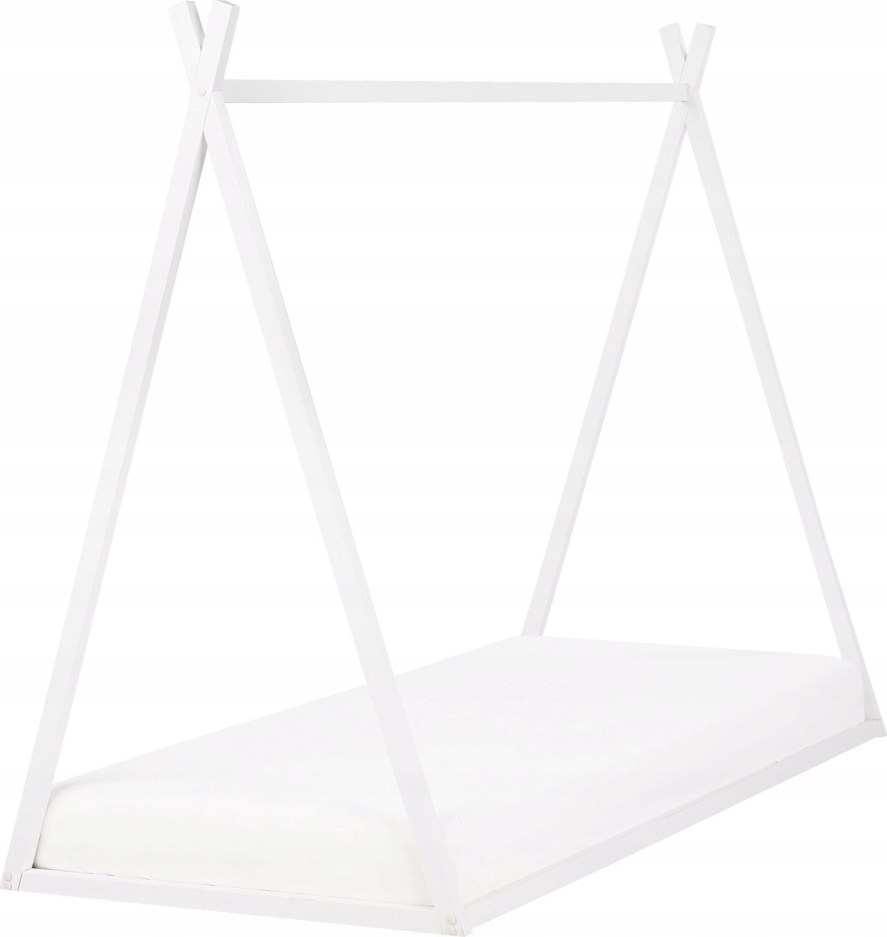 Beliani Łóżko dziecięce domek drewniane 90 x 200 cm białe SAURAT