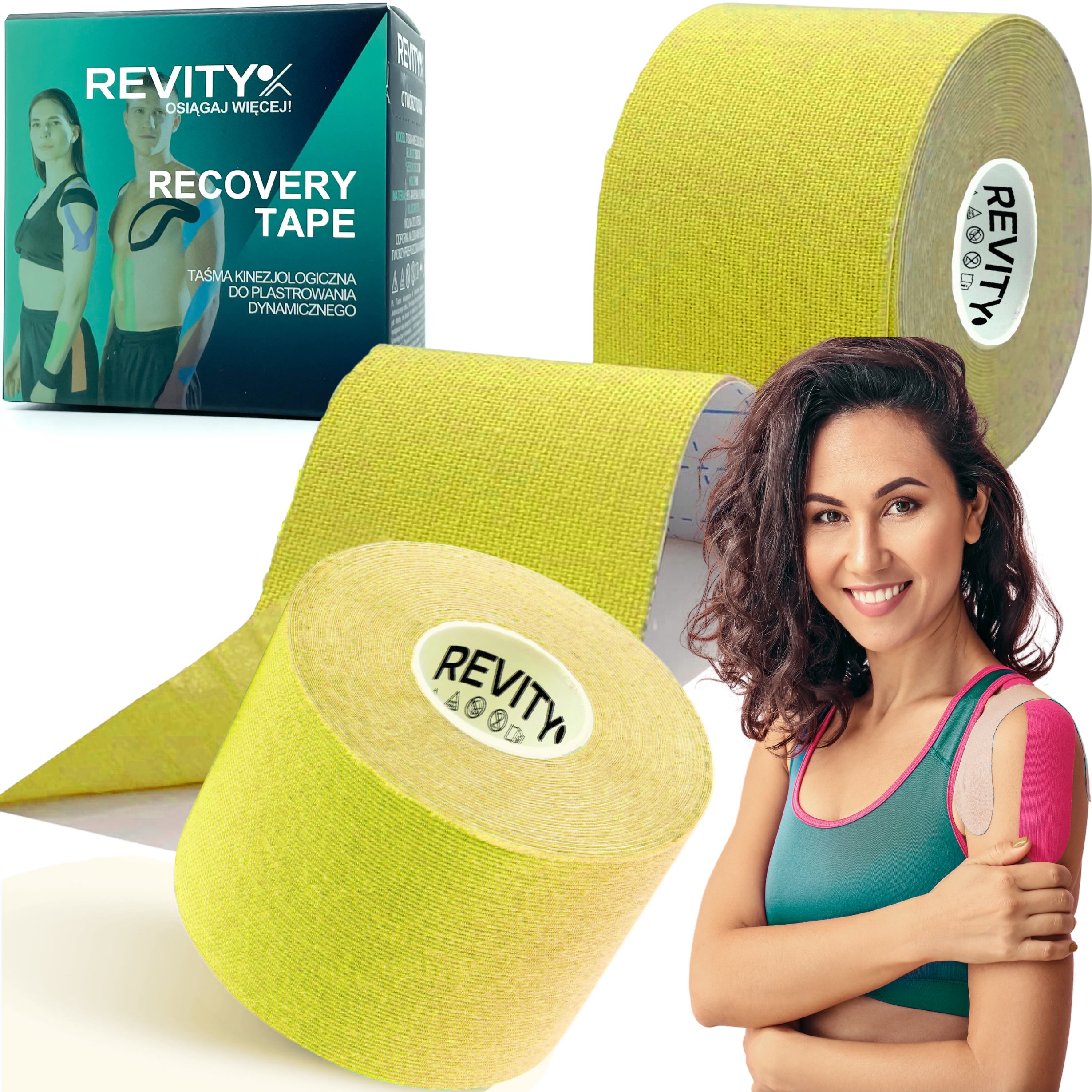 Taśma kinezjologiczna Revity kinesiology tape 5 cm x 5 m plastry medyczne 1 szt.