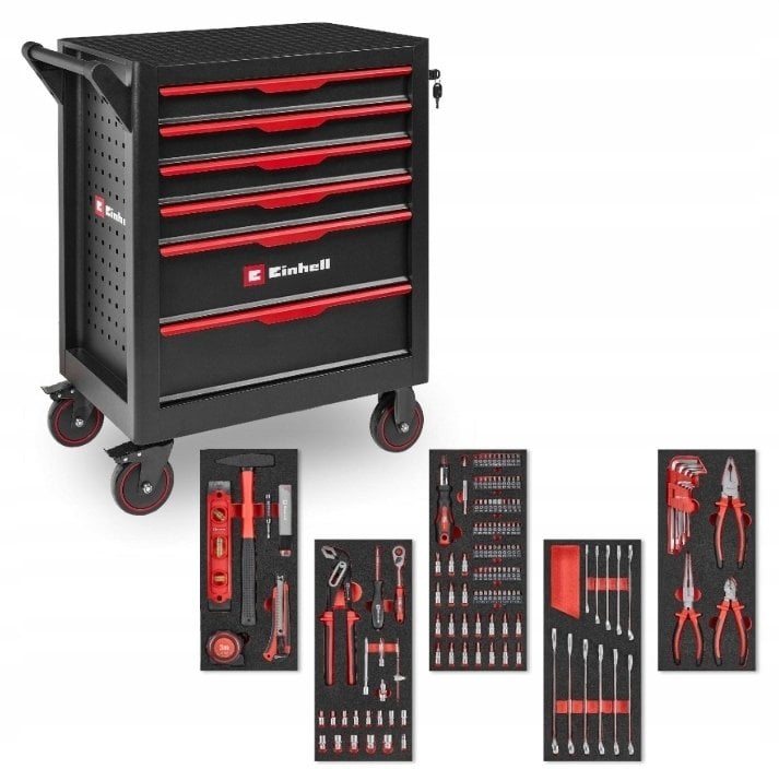 Wózek narzędziowy Einhell WÓZEK NARZĘDZIOWY 6-SZUFLAD 149el.
