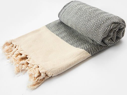 Yeye Ręcznik hammam WAVY 100% bawełna YEYE Czarny