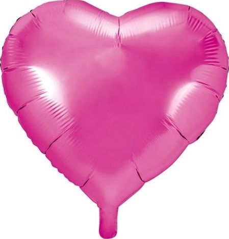Party Deco Balon foliowy serce, ciemny różowy, 45cm uniwersalny