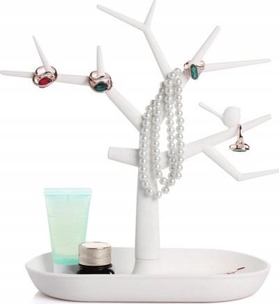 Korbi STOJAK NA BIŻUTERIĘ DRZEWKO ORGANIZER BIAŁY