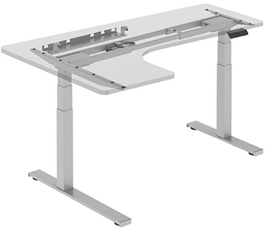 Stela� rama biurka naro�nego, elektycznie regulowany, organizer kabli, system antykolizyjny, szary, 125 kg no�no��, Powerton