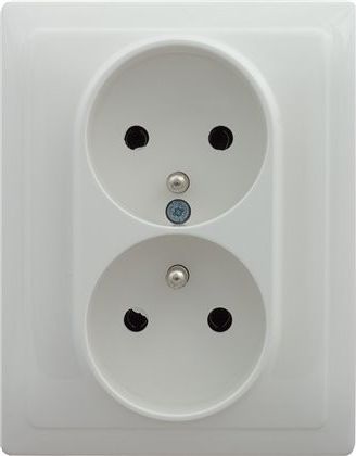 KOS Gniazdo podwójne Vena z uziemieniem 16A biały (510436)