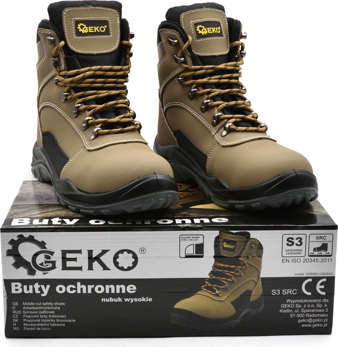 Geko Buty ochronne model nr 7 nubuk wysokie S3 SRC - r. 40 (10)