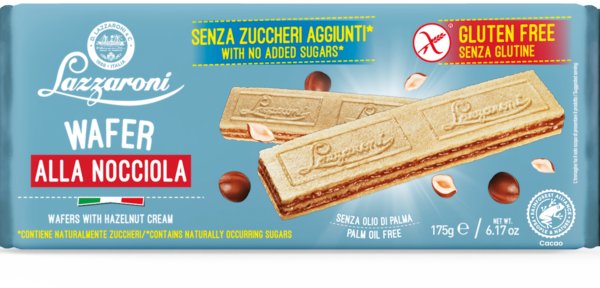 Lazzaroni Wafelki Bezglutenowe Orzech laskowy 175g -