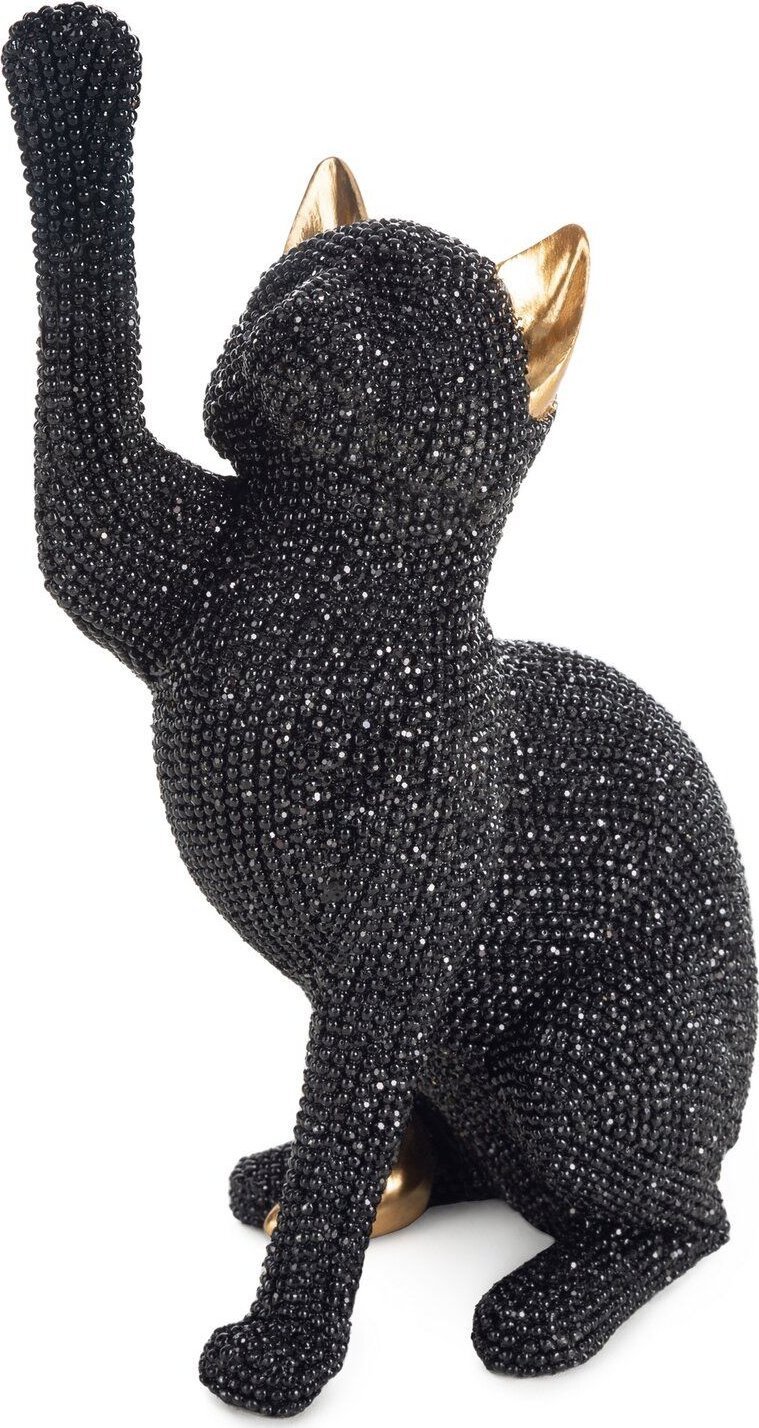 Figurka dekoracyjna kot ELDO 14X8X22 czarna+złota