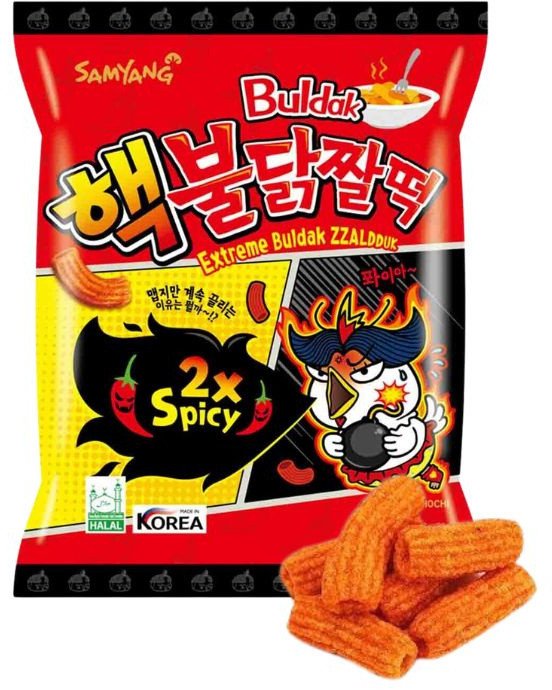 2 x spicy buldak chrupki zzaldduk ostre koreańskie sam yang crispy snack extreme hot 80g