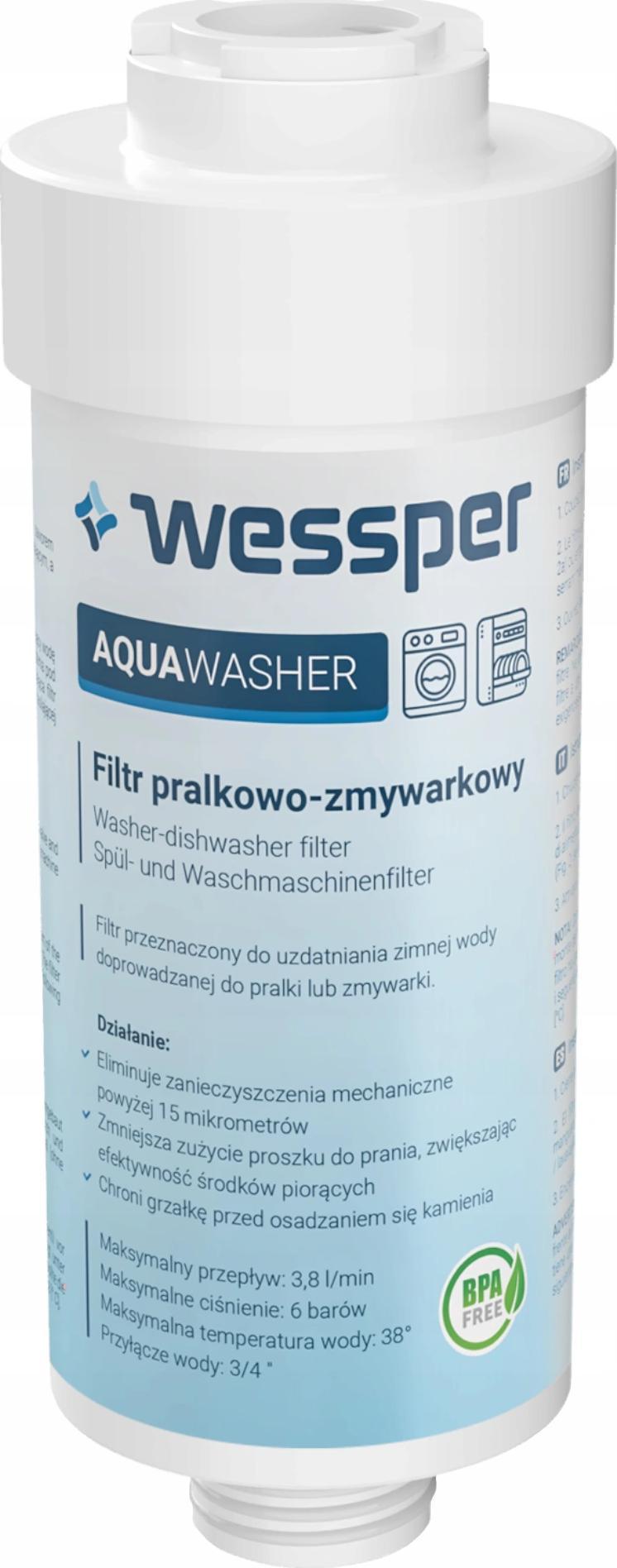 Wessper WESSPER AQUA Filtr PRALKOWY DO PRALKI I ZMYWARKI