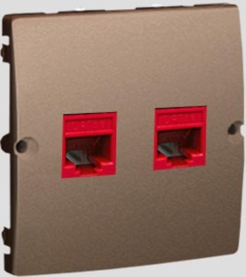 Kontakt-Simon Gniazdo komputerowe podwójne BASIC MODUŁ 2xRJ45 kat.5e beżowe - BMF52.02/12