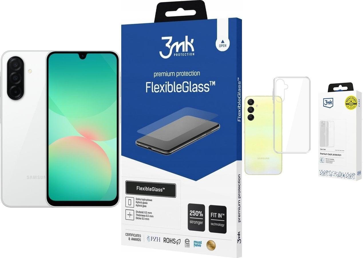 Smartfon Samsung Galaxy A26 5G 6/128GB Biały (8806097072874) + FlexibleGlass + Etui Clear Case