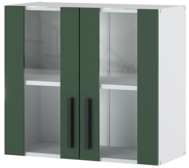 Szafka Kuchenna Wisząca Witryna Modułowa 80cm Blande Biała Zieleń