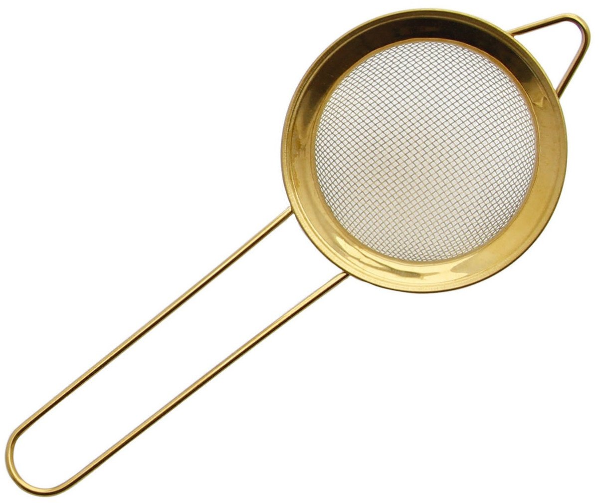 Sitko stalowe 8 cm z rączką złote