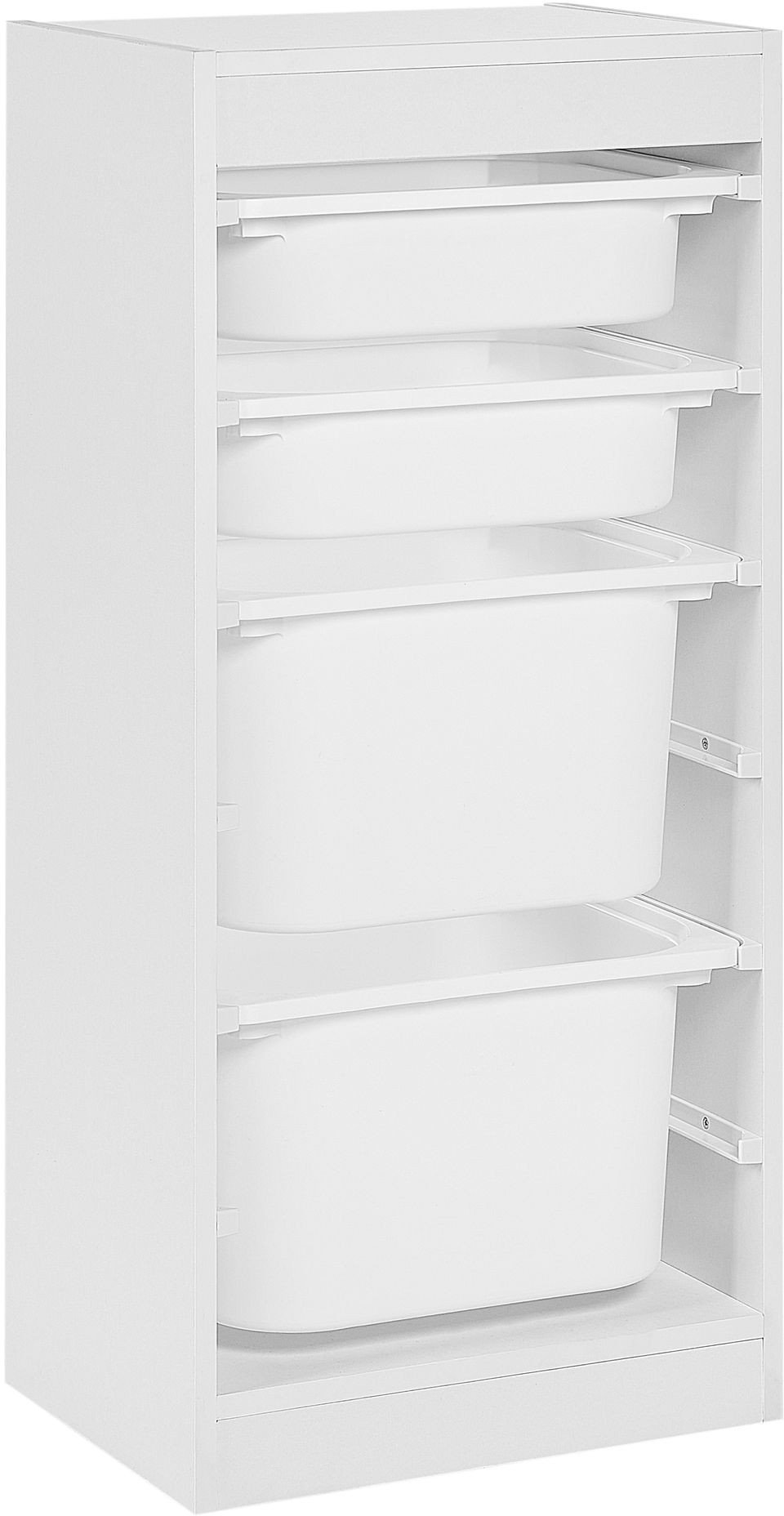 Beliani Regał z 4 pojemnikami biały TOBIN