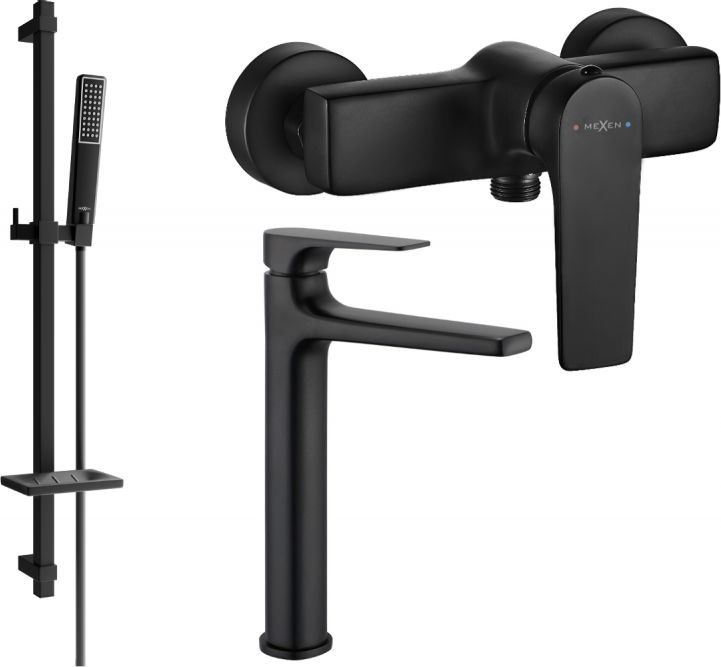 Mexen Mexen Lynx DQ72 zestaw prysznicowy, czarny - 745914DQ72-70