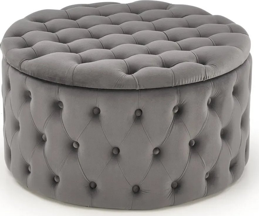 Halmar Pufa NUNEZ VELVET szara ze schowkiem HALMAR