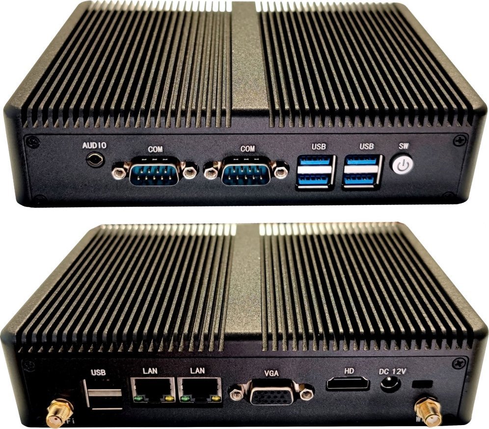Komputer Eglobal Bezwentylatorowy mini PC M3 Intel J4125, HDMI, VGA, 2xCOM, 2xLAN, WiFi, BT, SIM