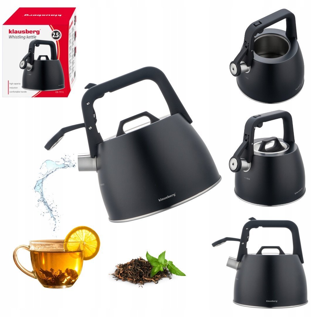 CZAJNIK STALOWY Z GWIZDKIEM 2,5L KLAUSBERG KB-7915