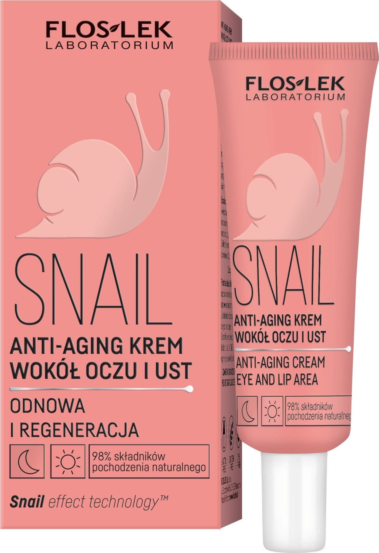 Floslek FLOSLEK Snail Krem anti-aging wokół oczu i ust 30 ml