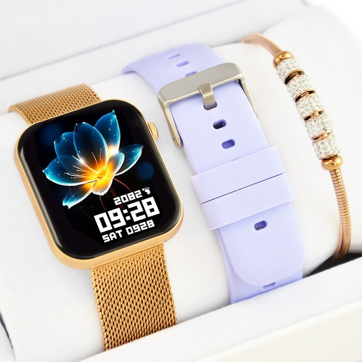 Zestaw damski SMARTWATCH RUBICON F49 rg 2 paski + bransoletka