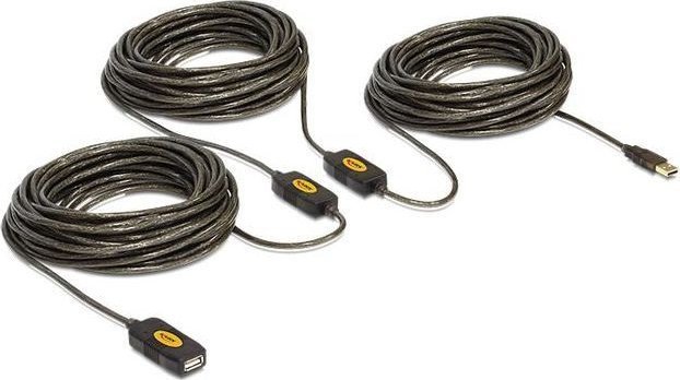 Kabel USB Delock USB-A - USB-A 30 m Czarny (83453)