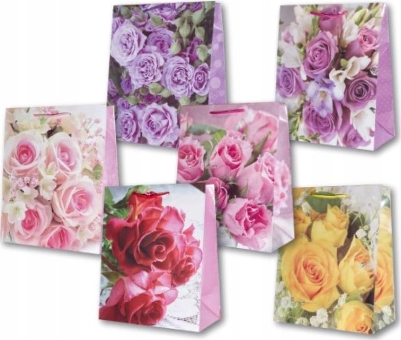 Teka Torebka ozdobna laminowana PL-6 ¶rednia 70 róże