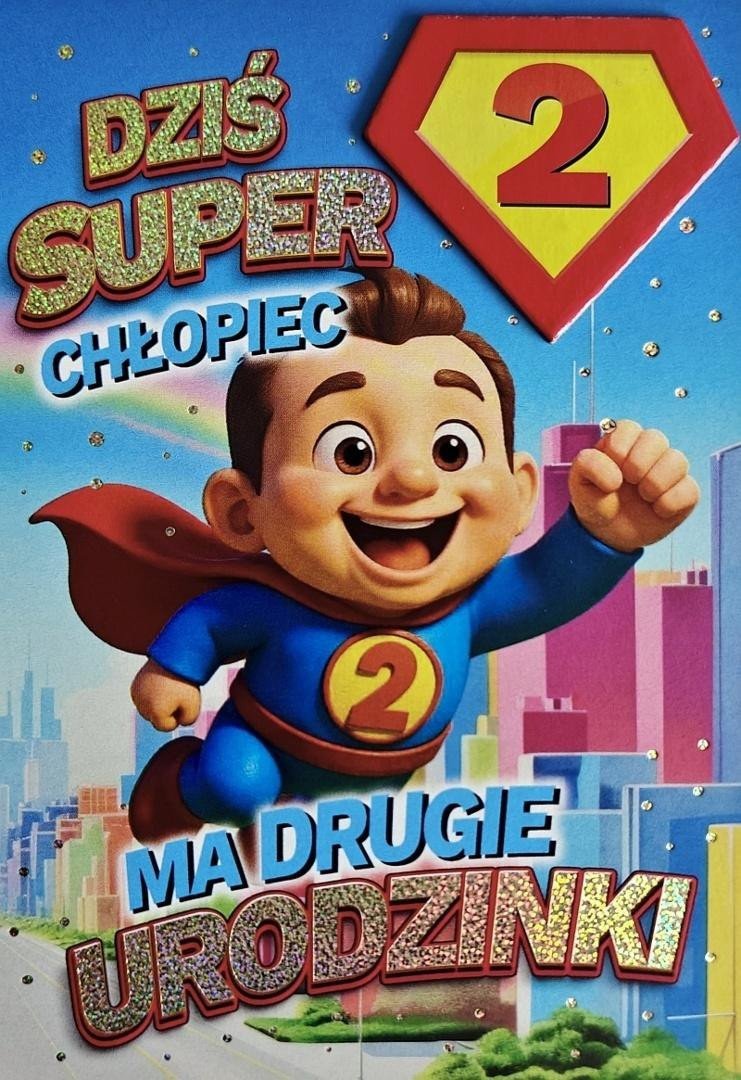 Karnet Urodziny 2 chłopiec - Superbohater
