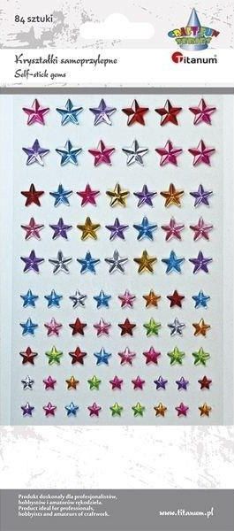 Titanum Kryształki samoprzylepne gwiazdki mix 84szt