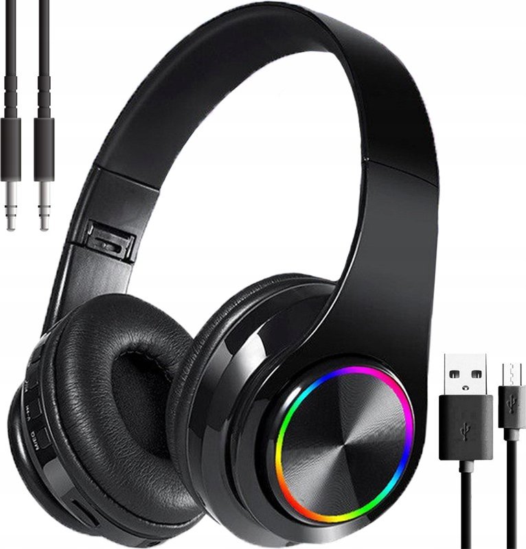 SŁUCHAWKI BLUETOOTH PODŚWIETLANE FURY LX-B39 CZARNE