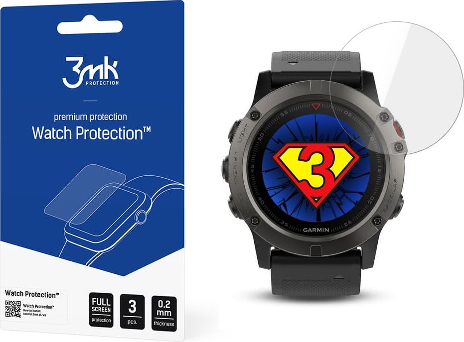 3MK 3x SZKŁO HYBRYDOWE DO GARMIN FENIX 5X 51MM