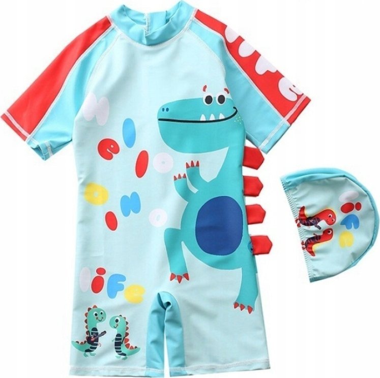 Strój kąpielowy dla chłopca dinozaur uv upf50 110-116 4-5 lat miętowy