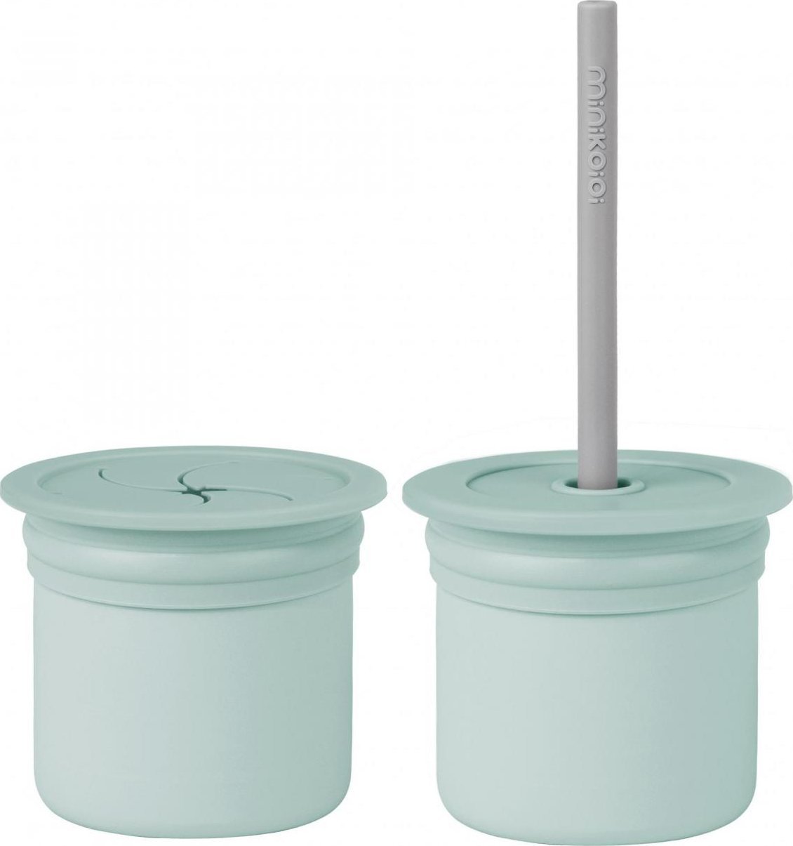 MINIKOIOI mini cup SIP+SNACK 2in1, 6m+, River Green/Powder Grey, 101260008