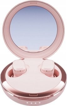 Słuchawki Tura Scandinavia AB Happy Plugs Adore - bezprzewodowe słuchawki douszne z lusterkiem w etui (pink)