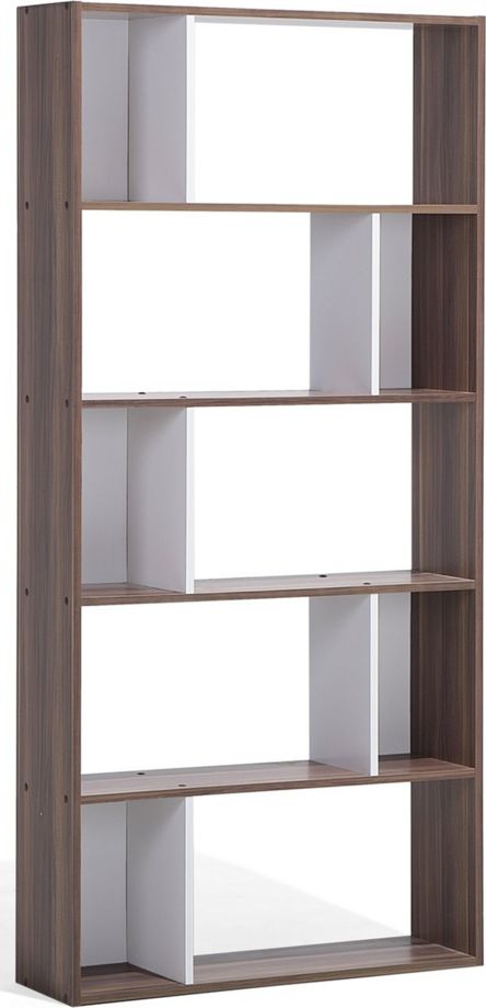 Beliani Regał ciemne drewno z białym ORILLA