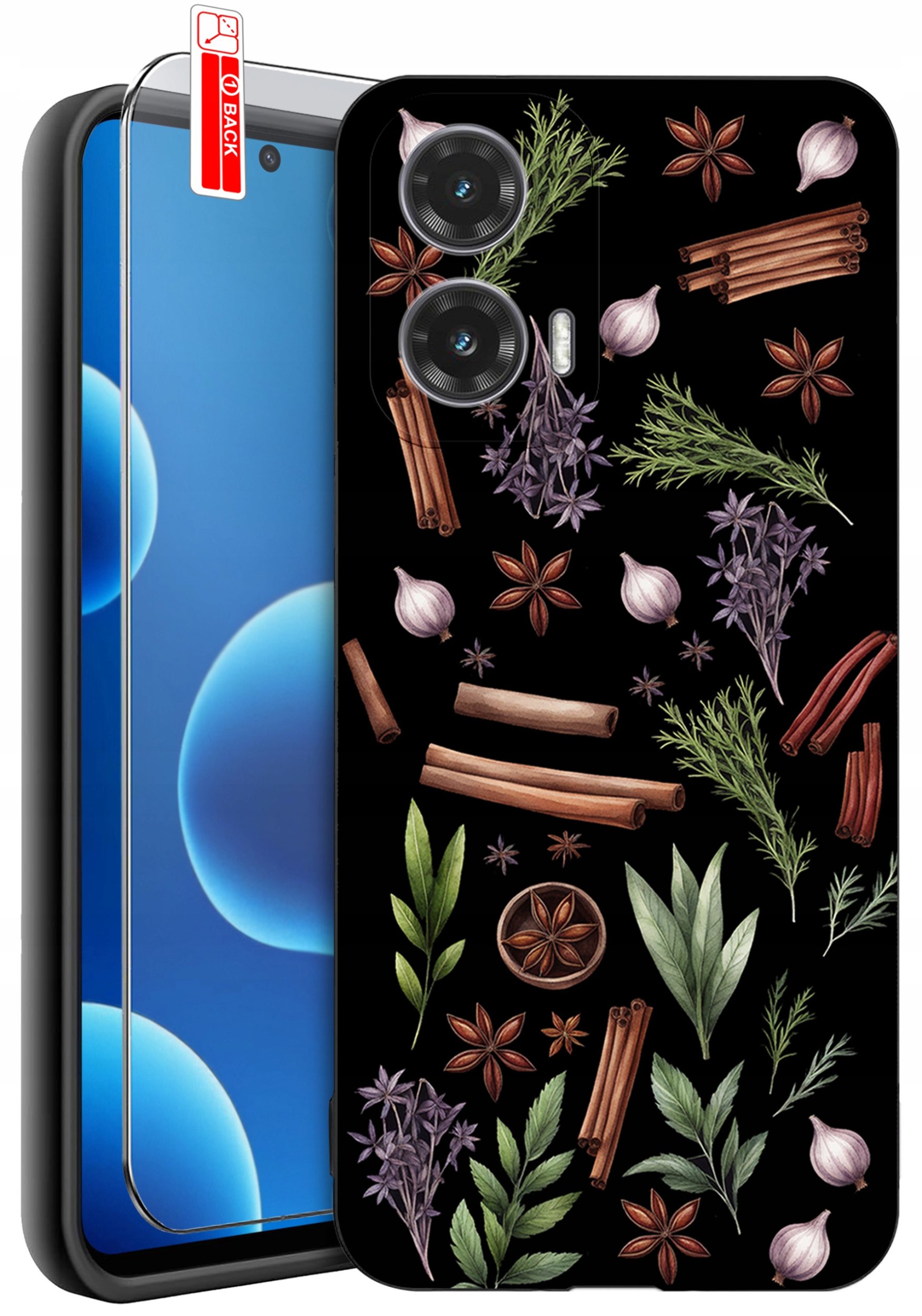 ETUI do Motorola Moto G45 5G | WZORY | SILIKONOWE MATT CASE + SZKŁO 9H